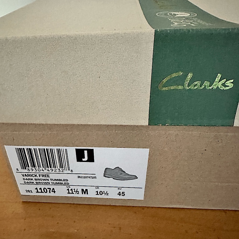 New Clarks Men’s Leather Shoes- US 11.5 M/EU 45